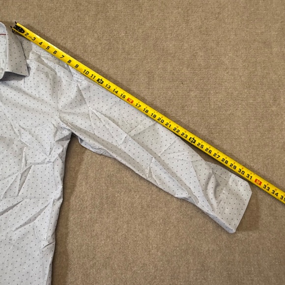 Banana Republic Shirt Mens L Non Iron Blue Dots and Flowers Untucked Button Down - Picture 3 of 6